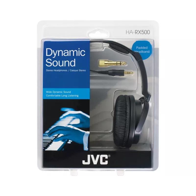 JVC HA-RX500-E kõrvaklapid juhtmega, peavõruga, muusika jaoks, mustad, valged