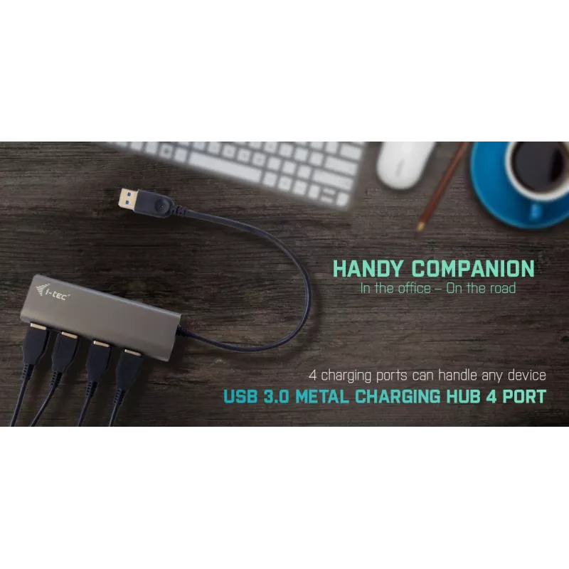 USB-hub i-tec Metal Superspeed USB 3.0 4-port hub 5000 Mbit/s hall