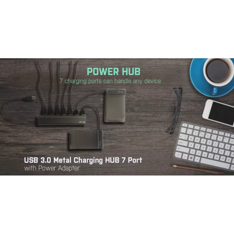 i-tec Metal Superspeed USB 3.0 7-pordiline jaotur