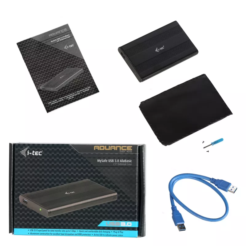 HDD/SSD enclosure i-tec Advance MySafe AluBasic 2.5 inch USB 3.0