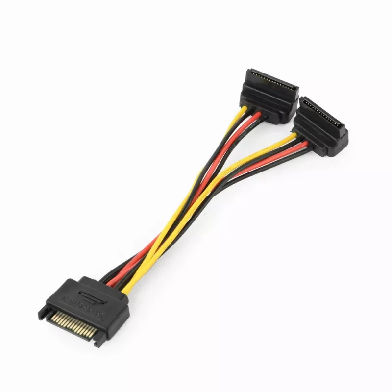 GEMBIRD SATA toitejaoturkaabel nurga all olevate väljundpistikutega, 15 cm