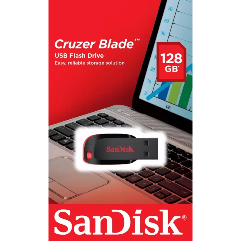 WESTERN DIGITAL SanDisk Cruzer Blade - 128 GB USB-mälupulk - USB 2.0