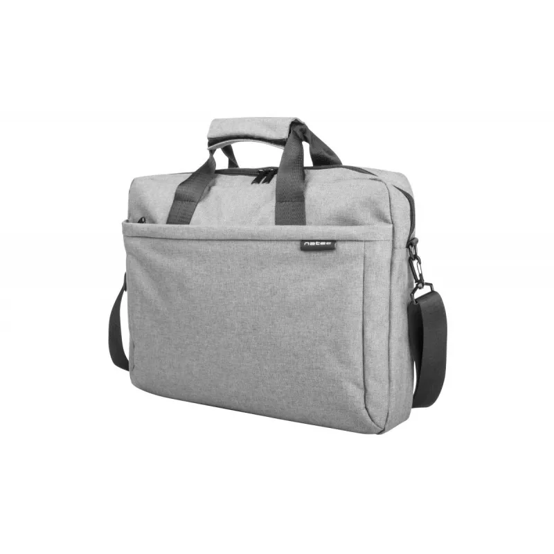 Messenger case NATEC Mustela sülearvutitele kuni 39,6 cm (15,6 tolli), polüester, hall, esitasku, õlarihm