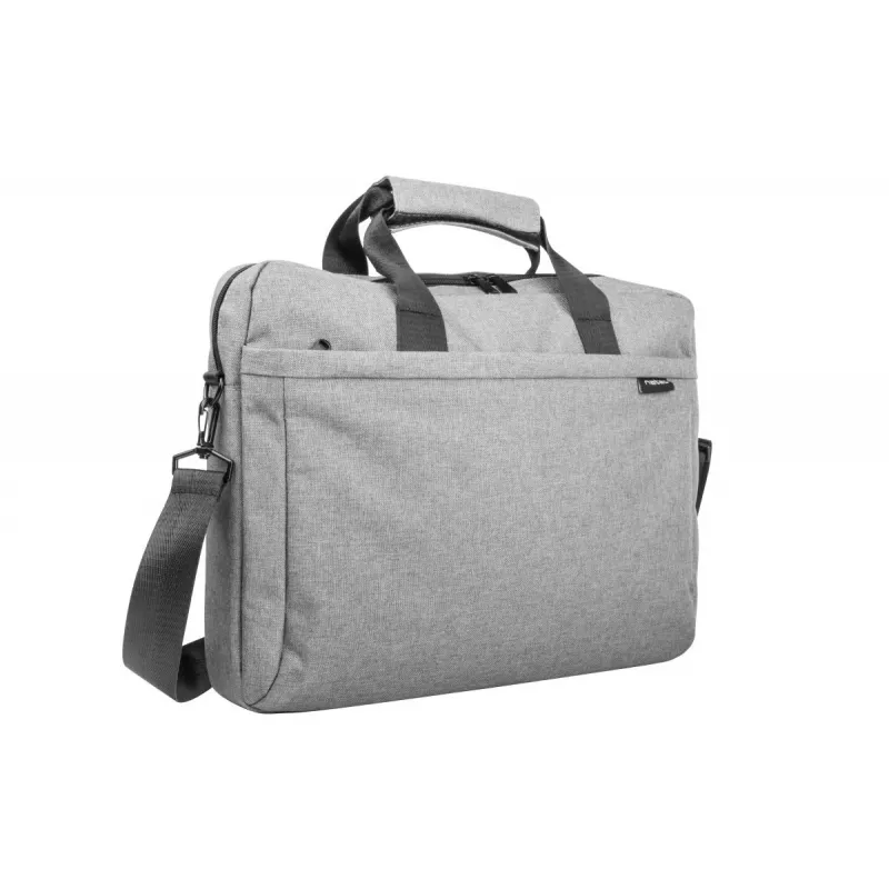Messenger case NATEC Mustela sülearvutitele kuni 39,6 cm (15,6 tolli), polüester, hall, esitasku, õlarihm