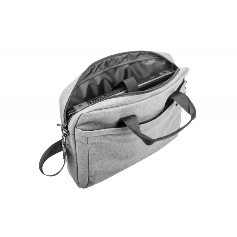 Messenger case NATEC Mustela sülearvutitele kuni 39,6 cm (15,6 tolli), polüester, hall, esitasku, õlarihm
