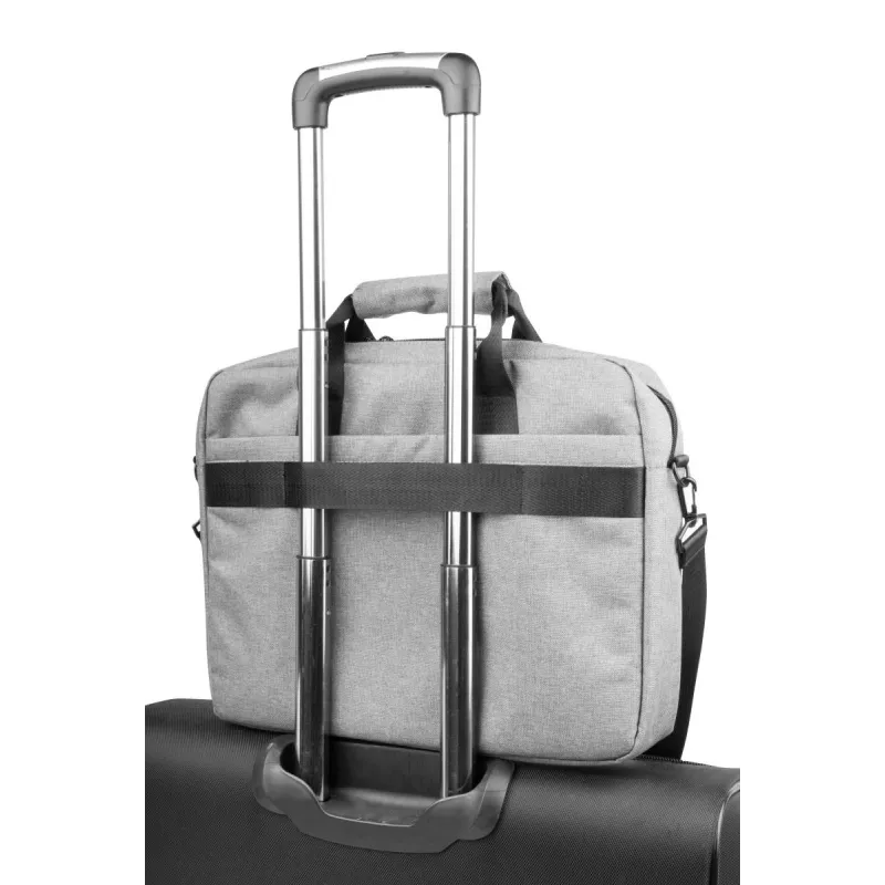 Messenger case NATEC Mustela sülearvutitele kuni 39,6 cm (15,6 tolli), polüester, hall, esitasku, õlarihm