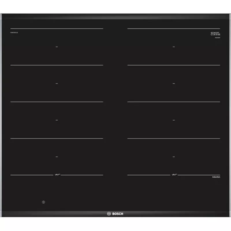 Bosch PXX675DC1E pliit, must, roostevaba teras, sisseehitatud tsoon-induktsioonpliit, 4 tsooni