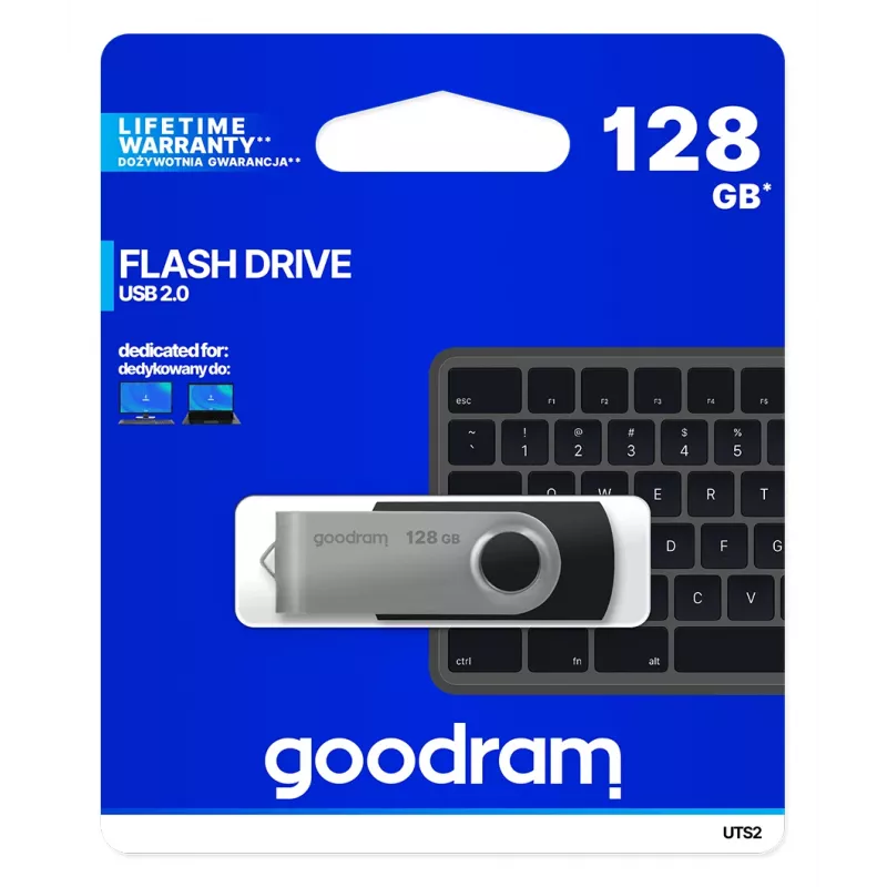 Goodram UTS2 USB-mälupulk 128 GB USB Type-A 2.0 Must