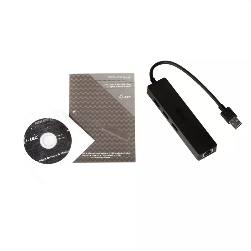 i-tec Advance USB 3.0 õhuke HUB 3 Port Gigabit Ethernet Adapter Must