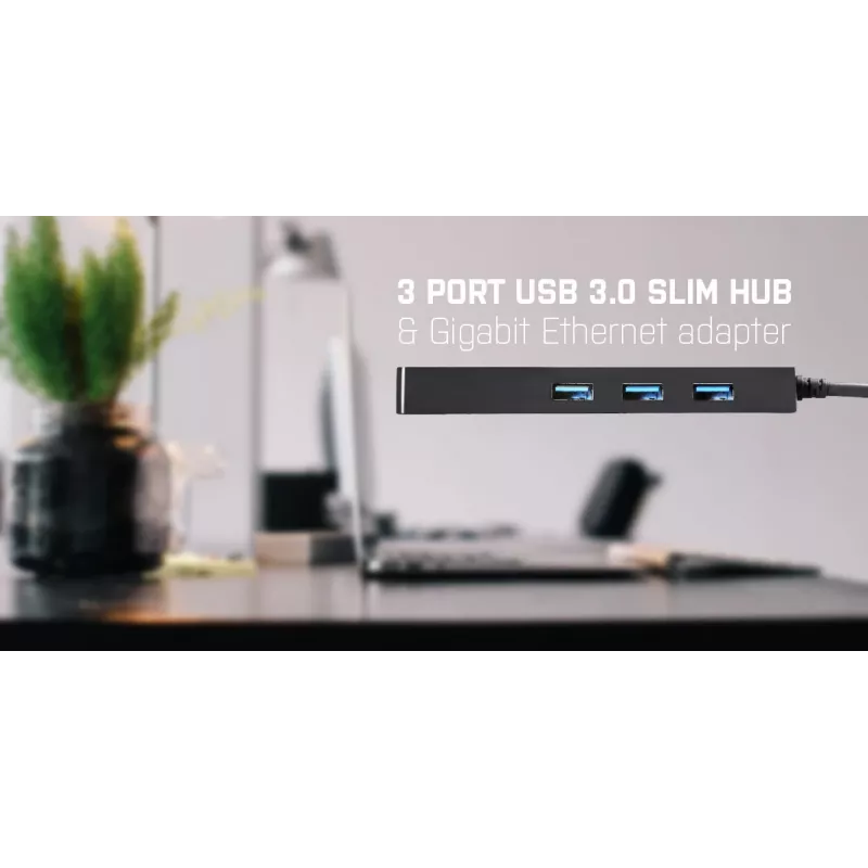 i-tec Advance USB 3.0 õhuke HUB 3 Port Gigabit Ethernet Adapter Must
