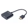 DIGITUS HDMI-VGA konverteri adapter Type A - VGA (D-Sub) pistik, 3,5 mm helipistik, must