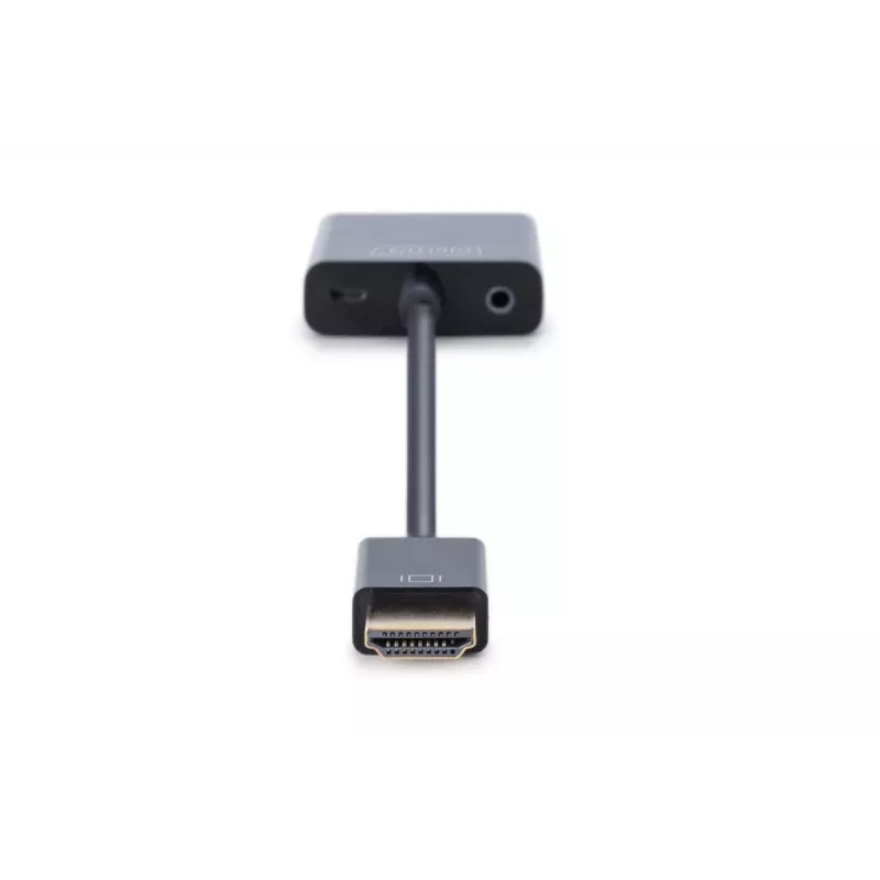 DIGITUS HDMI-VGA konverteri adapter Type A - VGA (D-Sub) pistik, 3,5 mm helipistik, must