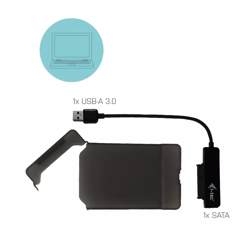 HDD/SSD korpus i-tec MySafe USB 3.0 Easy 2,5-tolline väline ümbris must