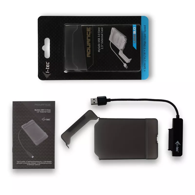 HDD/SSD korpus i-tec MySafe USB 3.0 Easy 2,5-tolline väline ümbris must