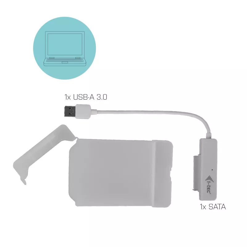 HDD/SSD korpus i-tec MySafe USB 3.0 Easy 2,5-tolline väline ümbris – valge