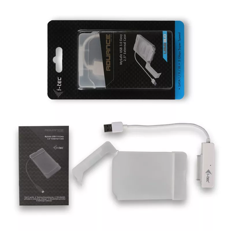 HDD/SSD korpus i-tec MySafe USB 3.0 Easy 2,5-tolline väline ümbris – valge