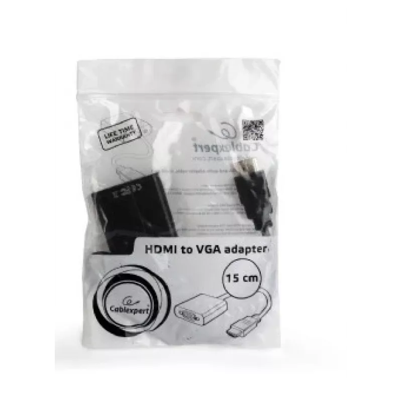 GEMBIRD HDMI-VGA adapterkaabel, üks port, must