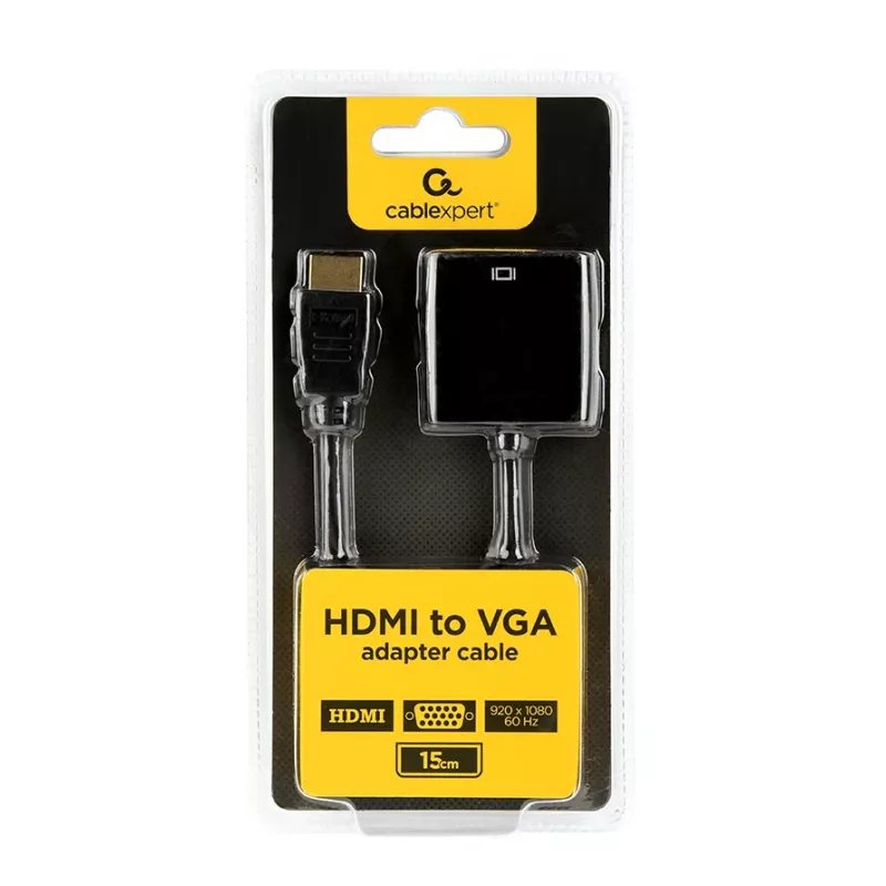 GEMBIRD HDMI-VGA adapterkaabel, üks port, must