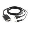 GEMBIRD HDMI-VGA ja heliadapteri kaabel, ühe pordiga, 1,8 m – must