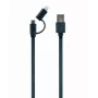 GEMBIRD USB Apple Lightning ja Micro USB laadimise kombokaabel 1m - must