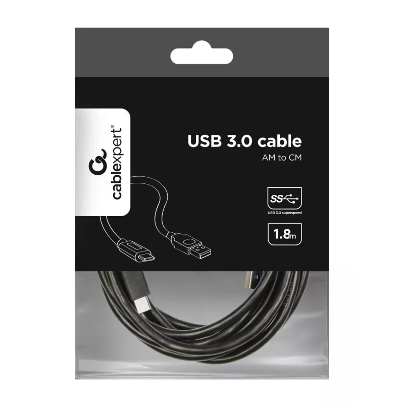 USB-kaabel Gembird CCP-USB3-AMCM-6 USB 3.2 Gen 1 (USB-C kuni USB-A) 1,8 m must