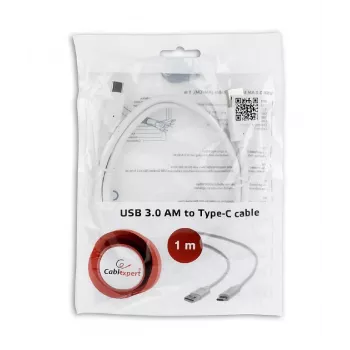 GEMBIRD USB 3.0 AM kuni Type-C kaabel (AM/CM) 1 m - valge