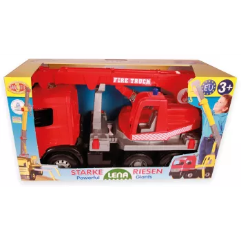 Lena GIGA TRUCKS Fire Crane truck Arocs, Kraanaveoki mudel, 3 a, Must, Hall, Punane