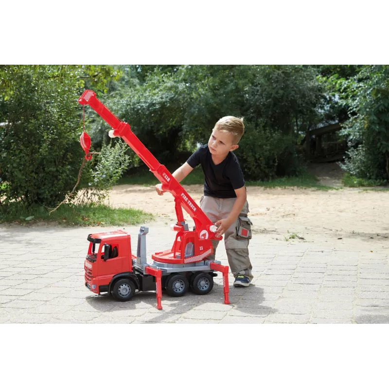Lena GIGA TRUCKS Fire Crane truck Arocs, Kraanaveoki mudel, 3 a, Must, Hall, Punane