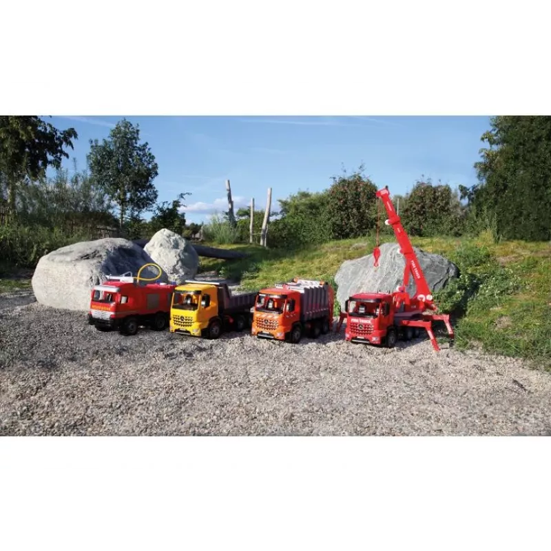 Lena GIGA TRUCKS Fire Crane truck Arocs, Kraanaveoki mudel, 3 a, Must, Hall, Punane