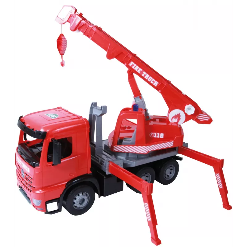 Lena GIGA TRUCKS Fire Crane truck Arocs, Kraanaveoki mudel, 3 a, Must, Hall, Punane