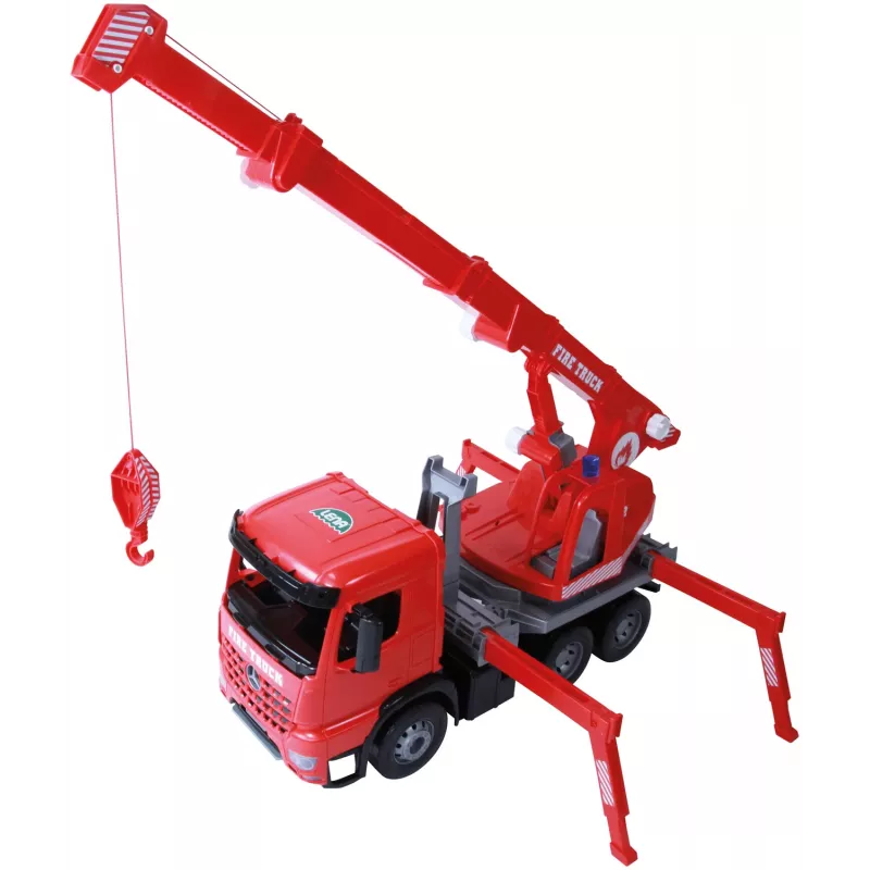 Lena GIGA TRUCKS Fire Crane truck Arocs, Kraanaveoki mudel, 3 a, Must, Hall, Punane