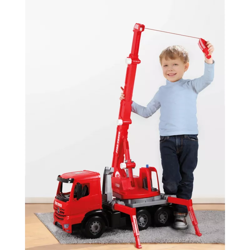 Lena GIGA TRUCKS Fire Crane truck Arocs, Kraanaveoki mudel, 3 a, Must, Hall, Punane