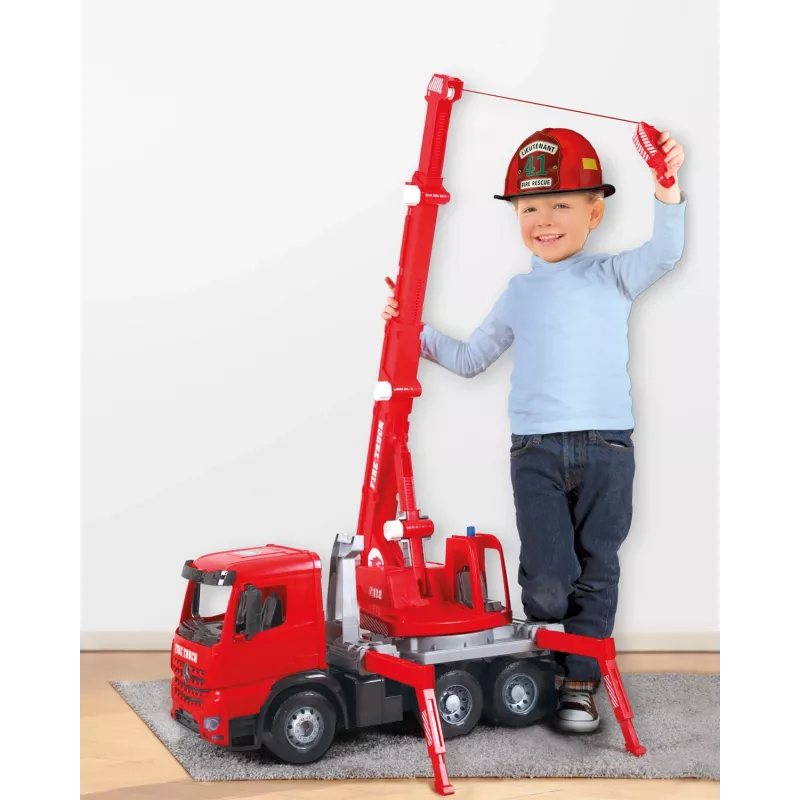 Lena GIGA TRUCKS Fire Crane truck Arocs, Kraanaveoki mudel, 3 a, Must, Hall, Punane