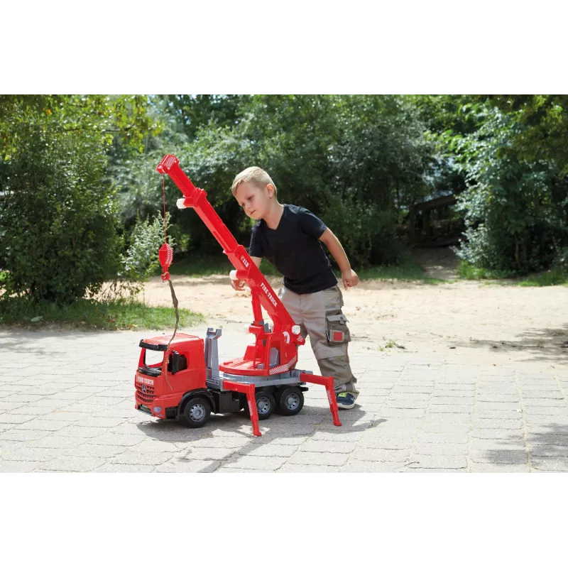 Lena GIGA TRUCKS Fire Crane truck Arocs, Kraanaveoki mudel, 3 a, Must, Hall, Punane