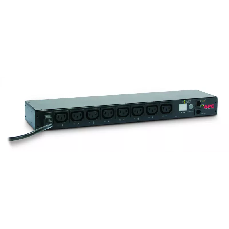 APC NetShelter Switched Rack PDU, 1U, 1PH, 2,3 kW 230 V 10 A või 2,5 kW 208 V 12 A, 8 C13 pistikupesa, C14 kaabel