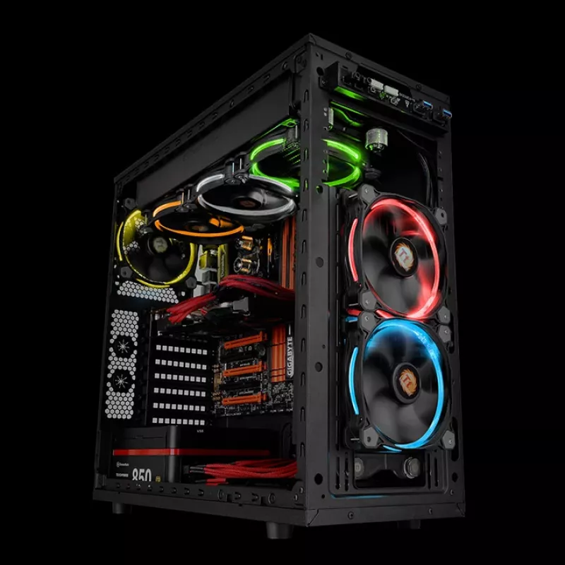 THERMALTAKE Riing 12 LED RGB 256 värvi kõrge staatilise rõhuga LED-radiaatoriventilaator (3 ventilaatori pakend)