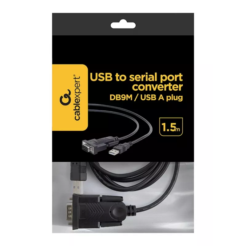 GEMBIRD USB – DB9M RS232 PL2303TA muundur must – 1,5 m