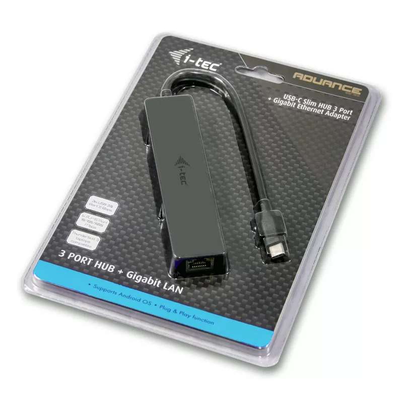 i-tec Advance USB-C õhuke Passive HUB 3 Port + Gigabit Ethernet Adapter