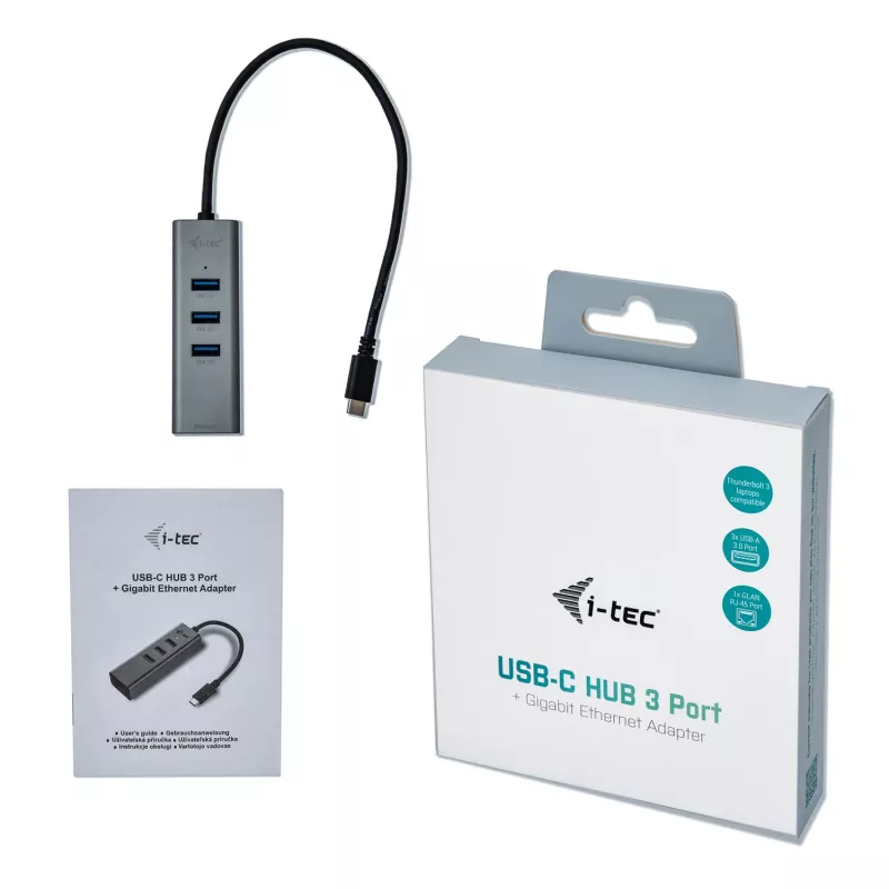 i-tec Metal USB-C HUB 3 Port + Gigabit Etherneti adapter
