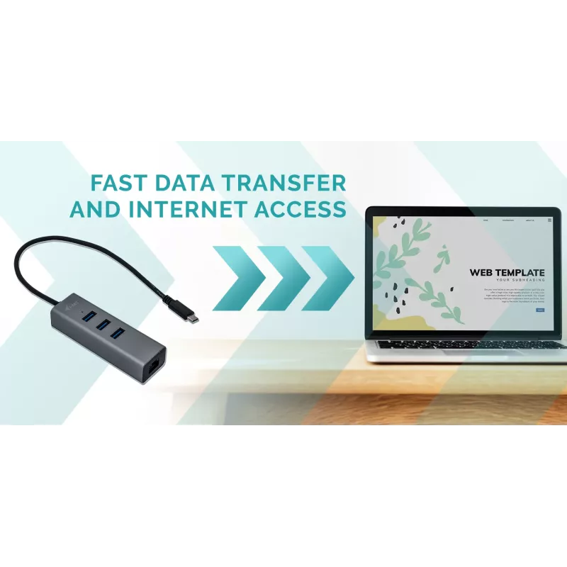 i-tec Metal USB-C HUB 3 Port + Gigabit Etherneti adapter
