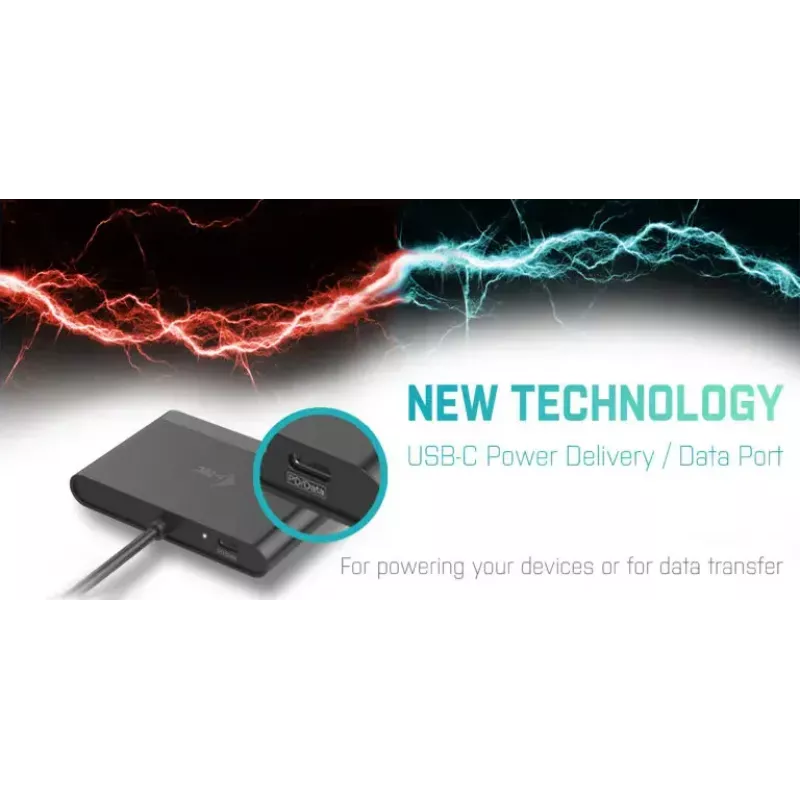 USB-C HDMI reisiadapter ITEC i-tec USB C HDMI reisiadapter PD/andmed — must, kiibistik RTS5403/RTS5404/RTS5411/PS176, 90×58×14 mm