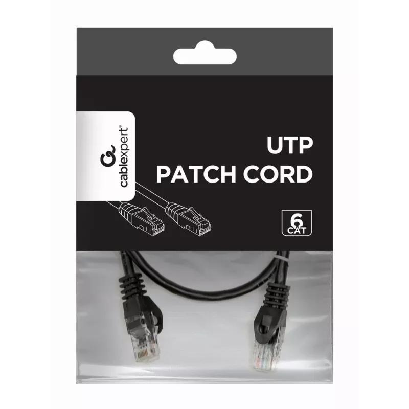 Võrgukaabel Gembird PP6U-0.5M Must Cat6 U/UTP