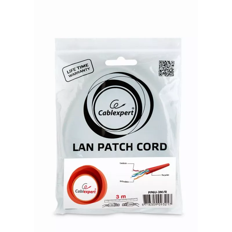 GEMBIRD patchkaabel - CAT6 - UTP - 3 m - punane