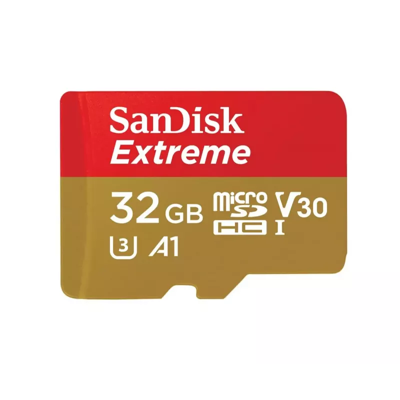 WESTERN DIGITAL SanDisk micro SDXC Extreme 32GB (A1/ V30/ U3/ UHS-I/ Cl.10/ R100/ W60) + adapter action-kaamerale