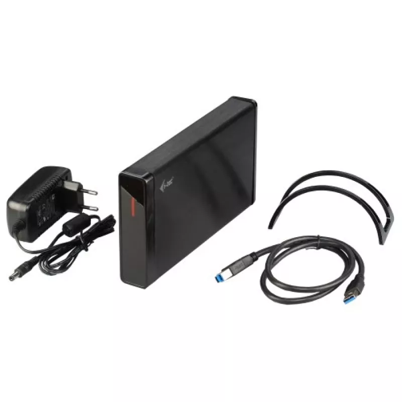 i-tec MYSAFE Advanced 3,5-tolline USB 3.0, HDD-korpus, 3,5 tolli, Serial ATA, Serial ATA II, Serial ATA III, 5 Gbit/s, USB-ühenduvus, Must, Metallik