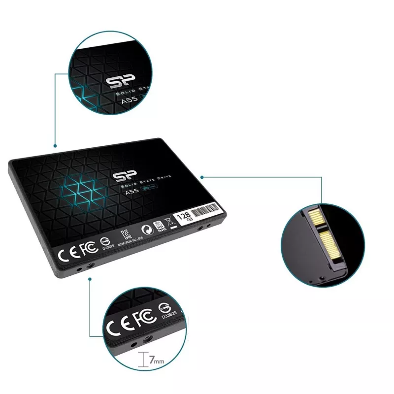 SILICON POWER SSD - A55 - 128GB - 2,5 tolli - SATA III SLC