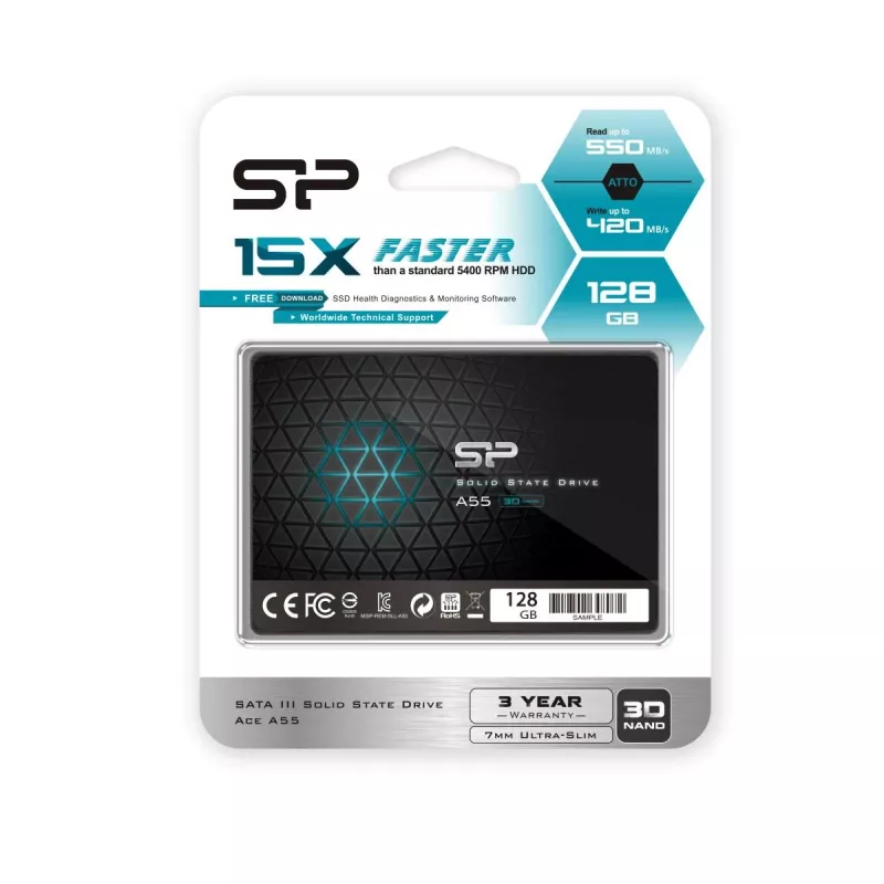 SILICON POWER SSD - A55 - 128GB - 2,5 tolli - SATA III SLC