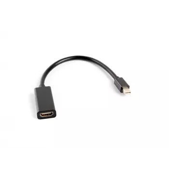 Video kaabli adapter LANBERG Mini DisplayPort (isas) HDMI A-tüüpi (emas), 0,2 m, 1920x1200 @60 Hz, DisplayPort 1.2, must