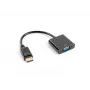 Videokaabli adapter LANBERG AD-0002-BK — VGA (emale) DisplayPort (isasesse), 0,2 m, 1920×1200@60Hz, DP 1.1a, must