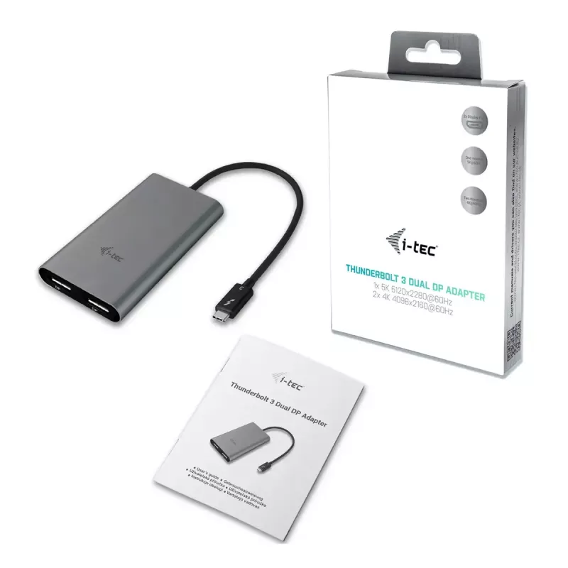 i-tec Thunderbolt 3 Dual DP Video Adapter USB USB-C DisplayPort 1.2a